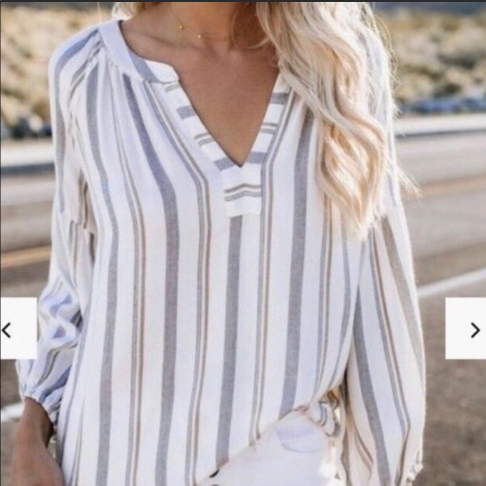 Vici Much Obliged Striped Blouse